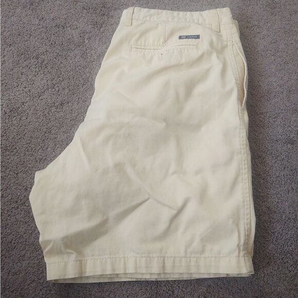 Chaps Pleated Men's Yellow Chino Shorts Size 38 PRE-OWNED - Picture 4 of 5